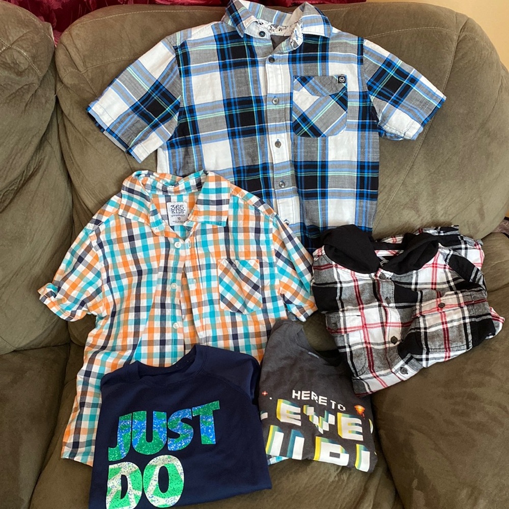Boys 8-10 lot hoodie button up shirt Nike shaun white swim dress